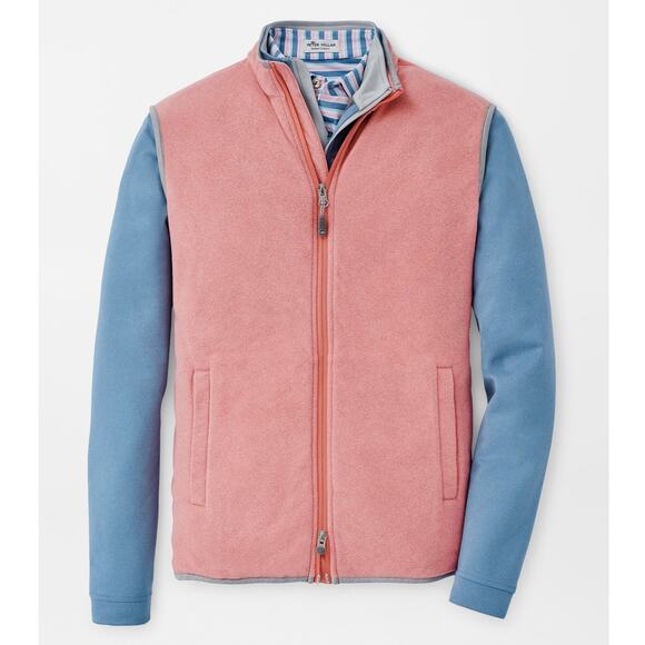 Peter Millar Other - Peter Millar Crown Sport Red All Day Micro-Fleece Full Zip Golf Vest Size Medium